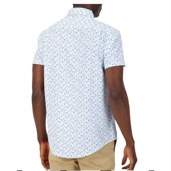 Report Collection Performance Short‎ Sport Shirt w/ Floral Print in Blue XL Nwt - Picture 2 of 6